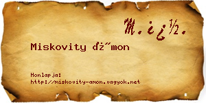 Miskovity Ámon névjegykártya